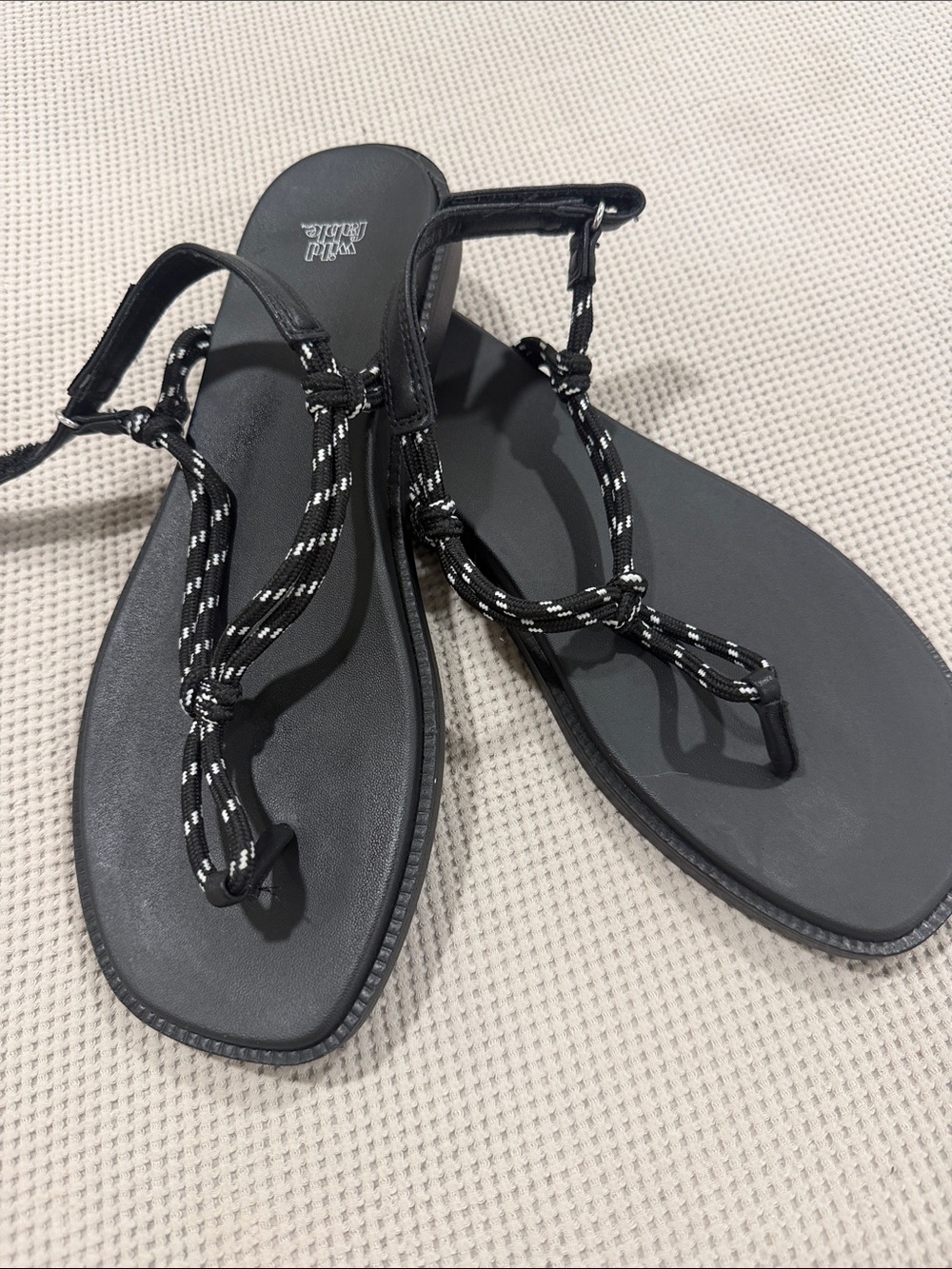 wild fable Black Knotted Rope Toe-Post Sandals